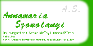 annamaria szomolanyi business card